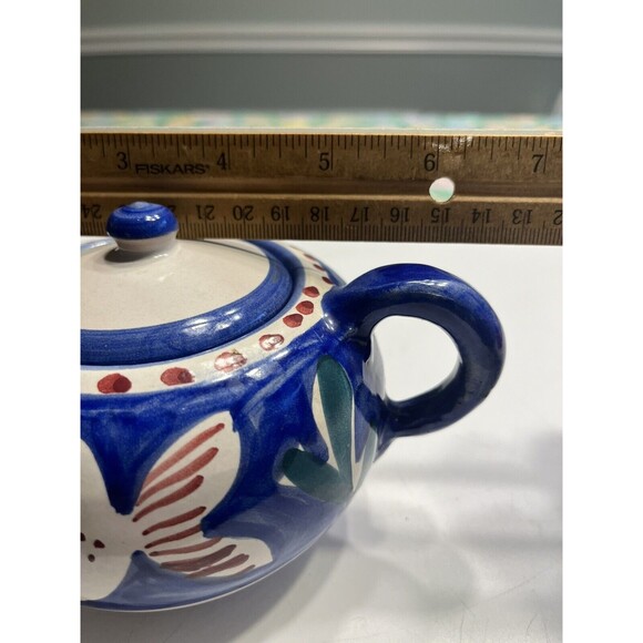 Vietri Solimene FISH 10oz Sugar Bowl w/ Lid Blue Campagna Italy Italian Pottery - Picture 5 of 16